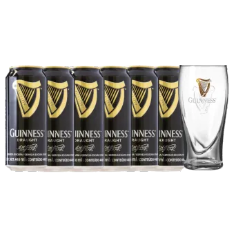 PACK 6 CERVEJAS GUINNESS 440ML + COPO BRINDE PACK 6 CERVEJAS GUINNESS 440ML + COPO BRINDE